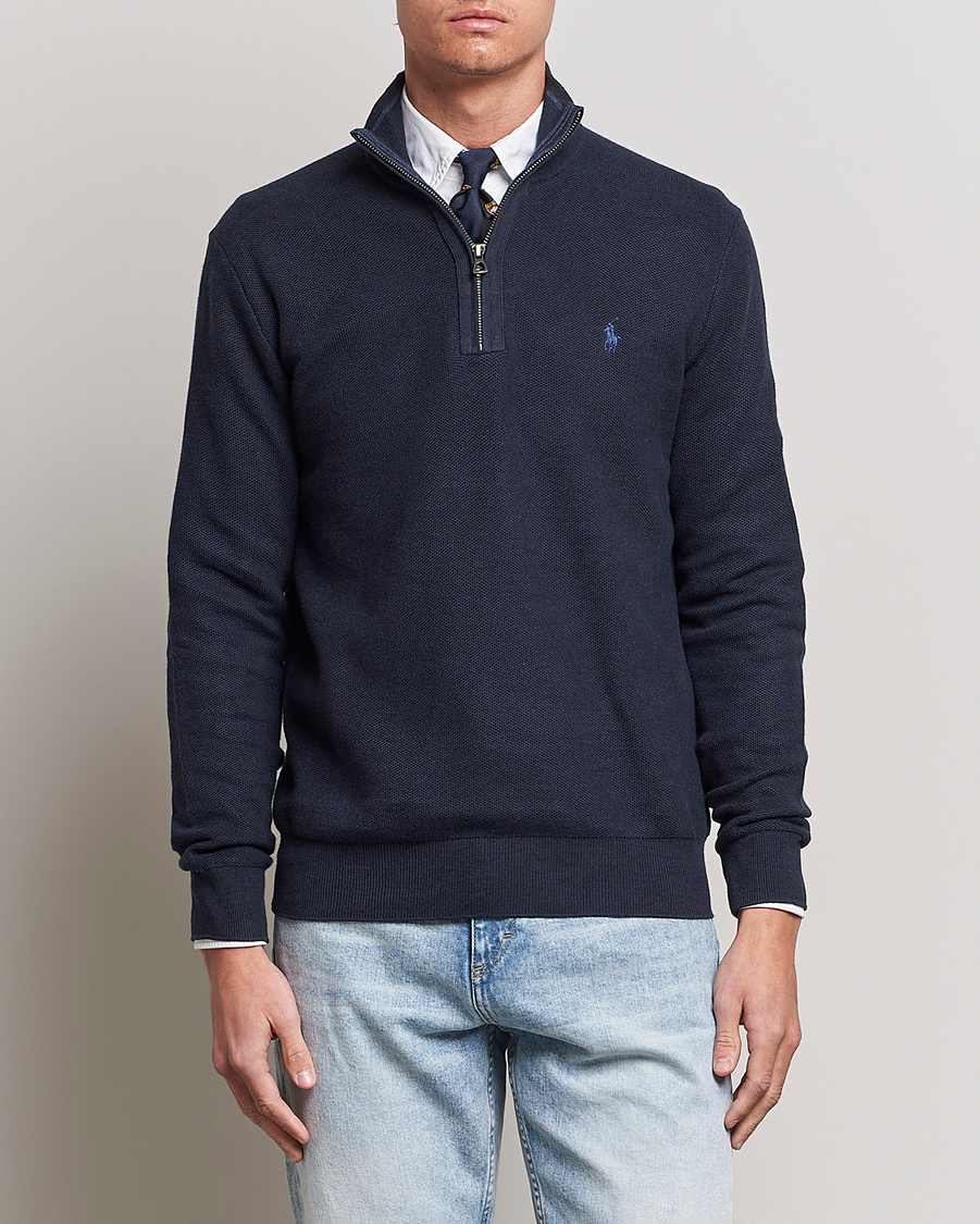 Mies | Puserot | Polo Ralph Lauren | Textured Half-Zip Navy Heather