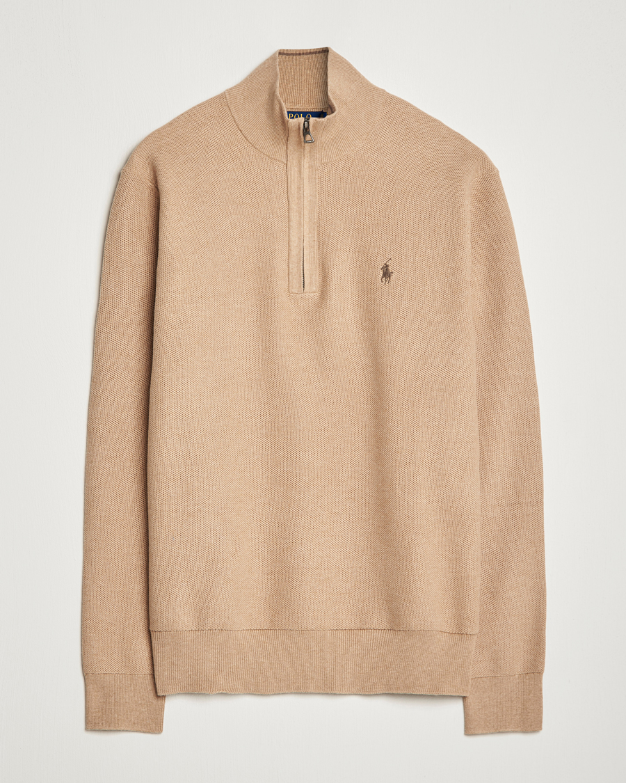 Mies | Puserot | Polo Ralph Lauren | Textured Half-Zip Camel Melange