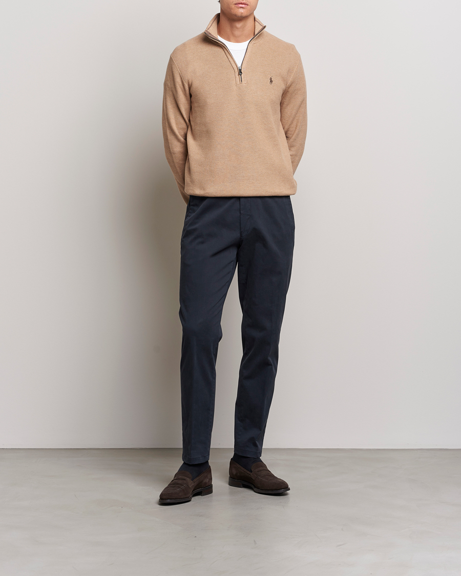 Mies | Puserot | Polo Ralph Lauren | Textured Half-Zip Camel Melange