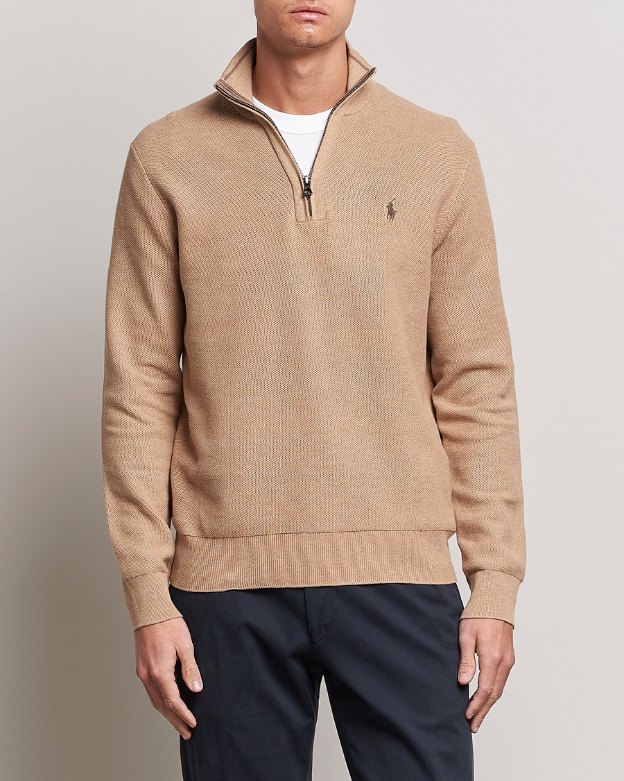 Mies | Puserot | Polo Ralph Lauren | Textured Half-Zip Camel Melange