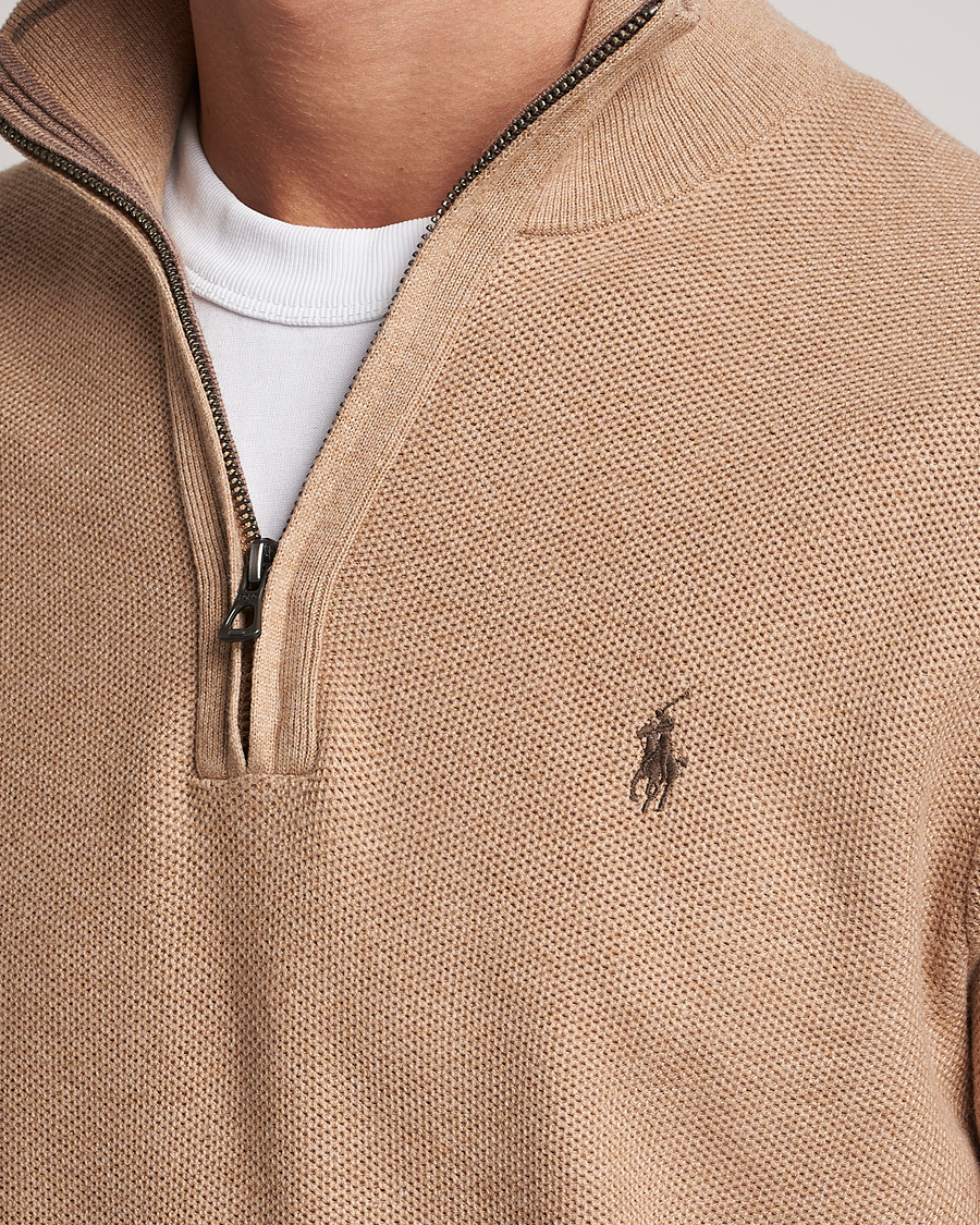 Mies | Puserot | Polo Ralph Lauren | Textured Half-Zip Camel Melange