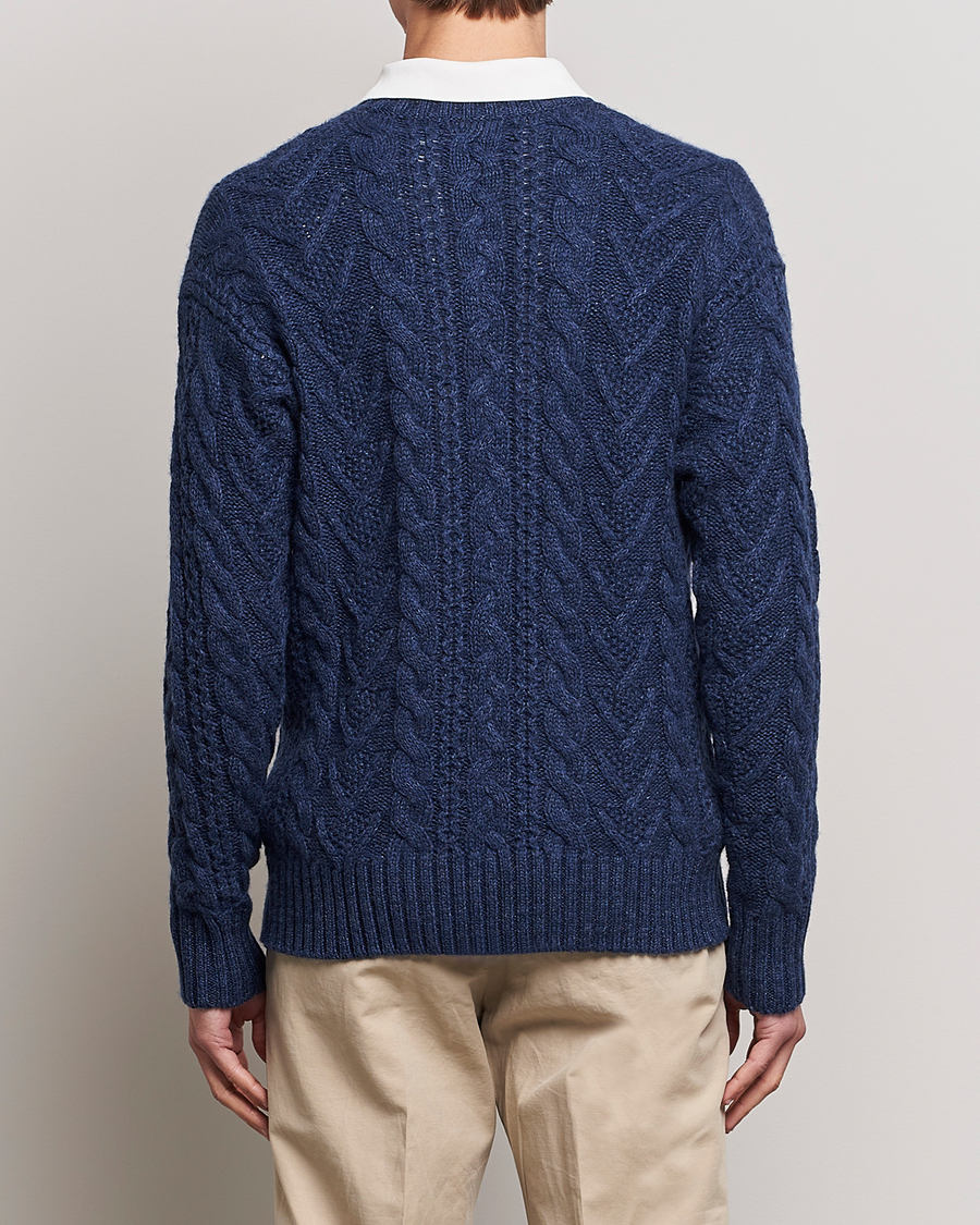 Mies | Puserot | Polo Ralph Lauren | Knitted Fishermen Sweater Mid Blue Heather
