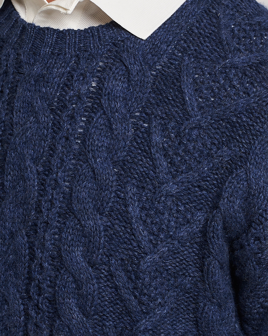 Mies | Puserot | Polo Ralph Lauren | Knitted Fishermen Sweater Mid Blue Heather