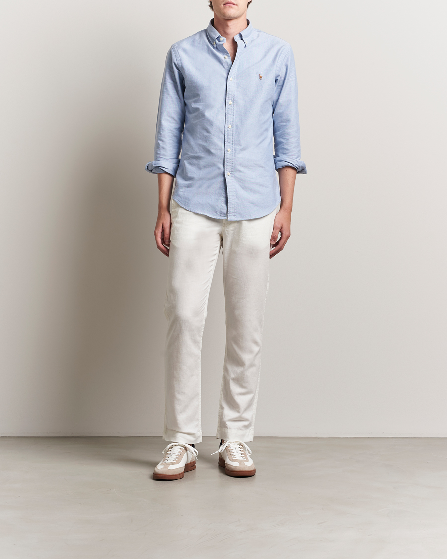 Mies | Housut | Polo Ralph Lauren | Bedford Cotton/Linen Straight Fit Pants White