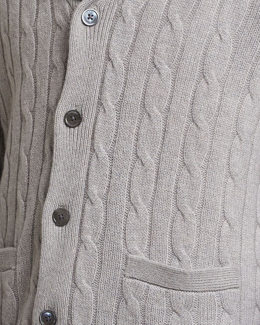 Mies | Puserot | Polo Ralph Lauren | Cashmere Cable Shawl Collar Cardigan Grey Heather
