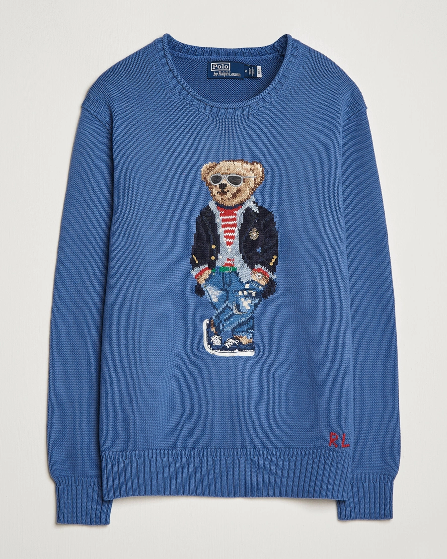 Mies | Puserot | Polo Ralph Lauren | Cotton Knitted Bear Sweater Blue Haven