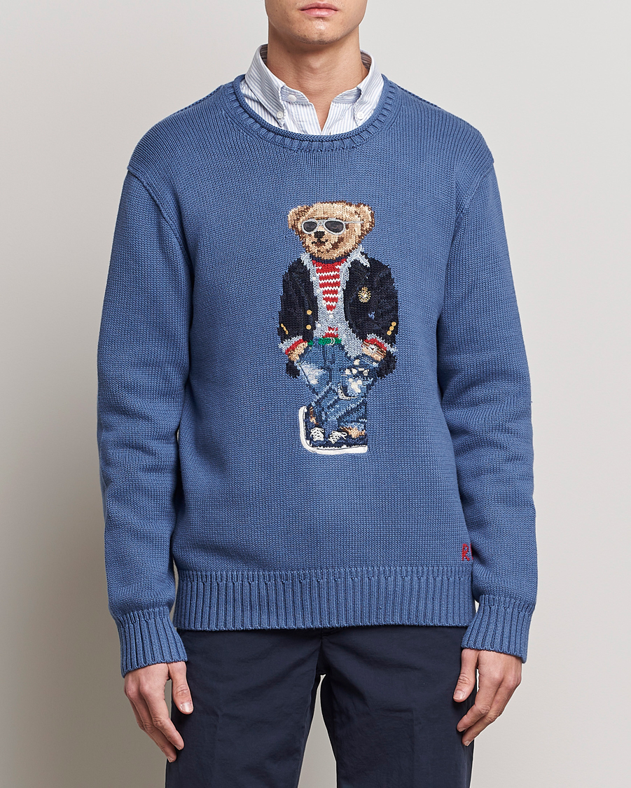 Mies | Puserot | Polo Ralph Lauren | Cotton Knitted Bear Sweater Blue Haven