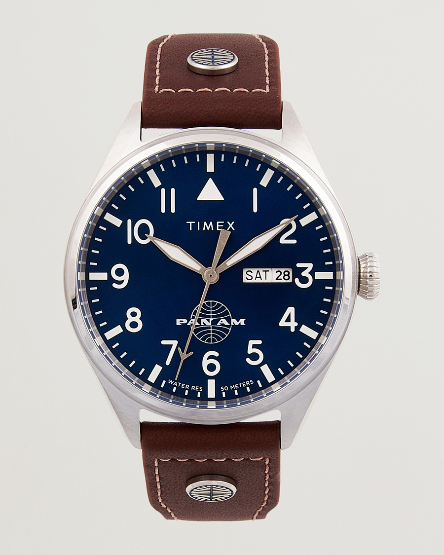 Mies | Timex Pan Am Waterbury Chronograph 42mm Blue Dial | Timex | Pan Am Waterbury Chronograph 42mm Blue Dial