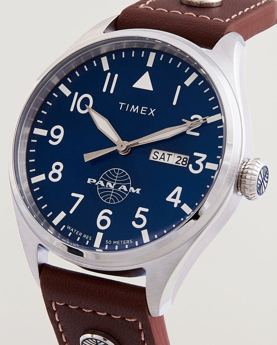 Mies | Timex Pan Am Waterbury Chronograph 42mm Blue Dial | Timex | Pan Am Waterbury Chronograph 42mm Blue Dial