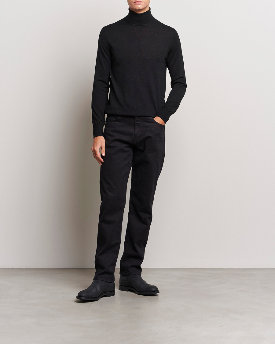Mies | Puserot | Tiger of Sweden | Nevile Extra Fine Merino Polo Black