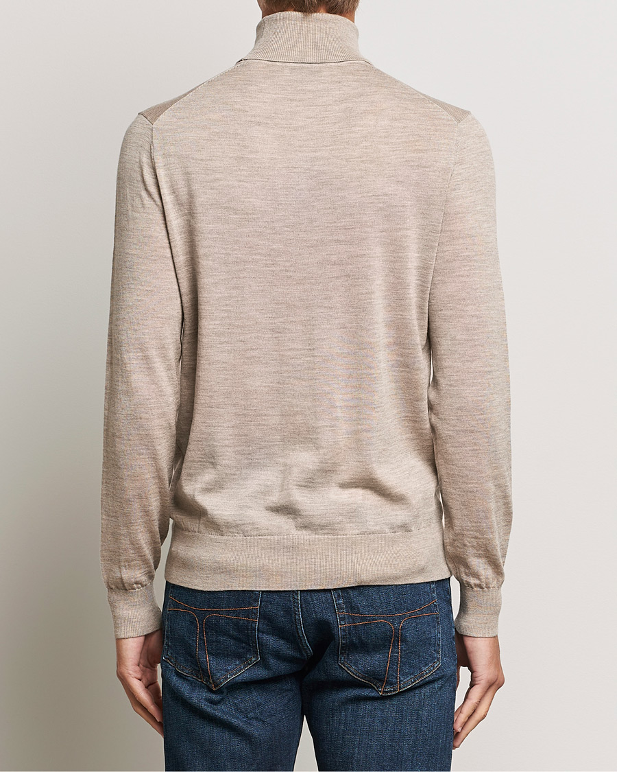 Mies | Puserot | Tiger of Sweden | Nevile Extra Fine Merino Polo Beige Melange