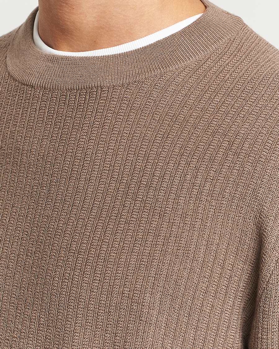 Mies | Puserot | Tiger of Sweden | Elssler Merino Pullover Olive Grey