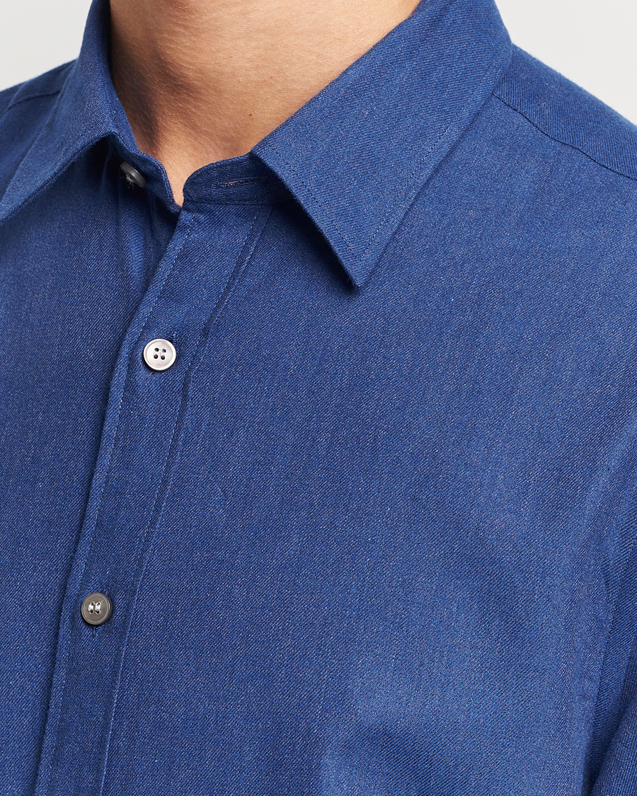 Mies | Kauluspaidat | Tiger of Sweden | Benjamin Flannel Shirt Blue Melange