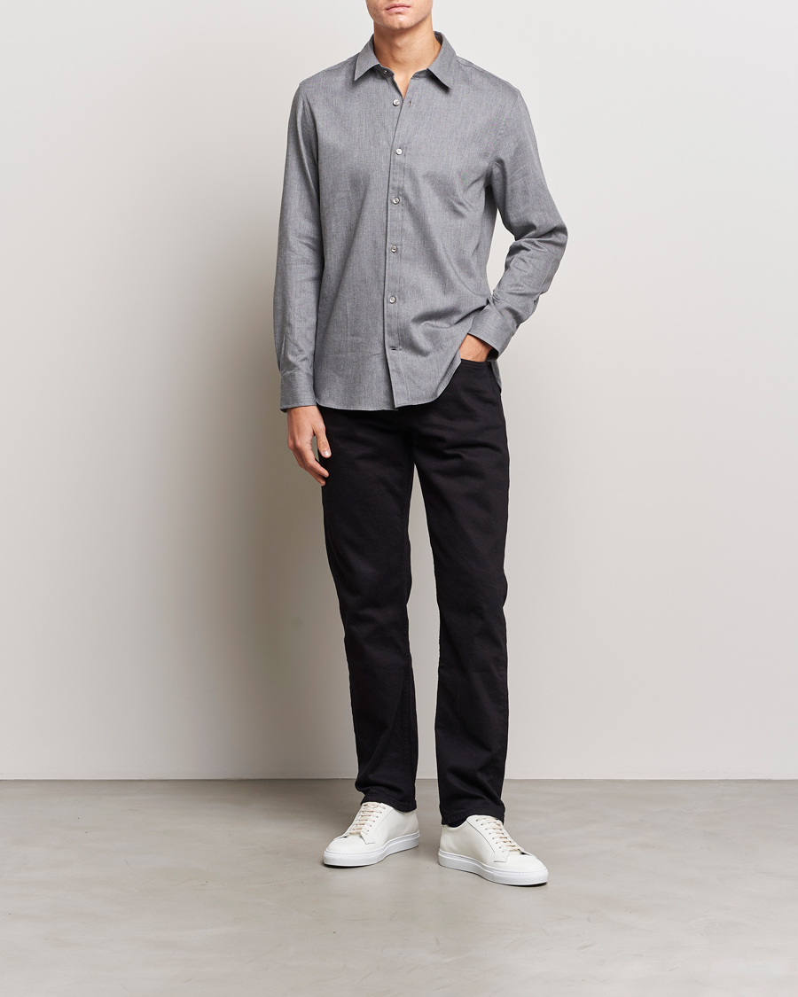 Mies | Kauluspaidat | Tiger of Sweden | Benjamin Flannel Shirt  Grey Melange