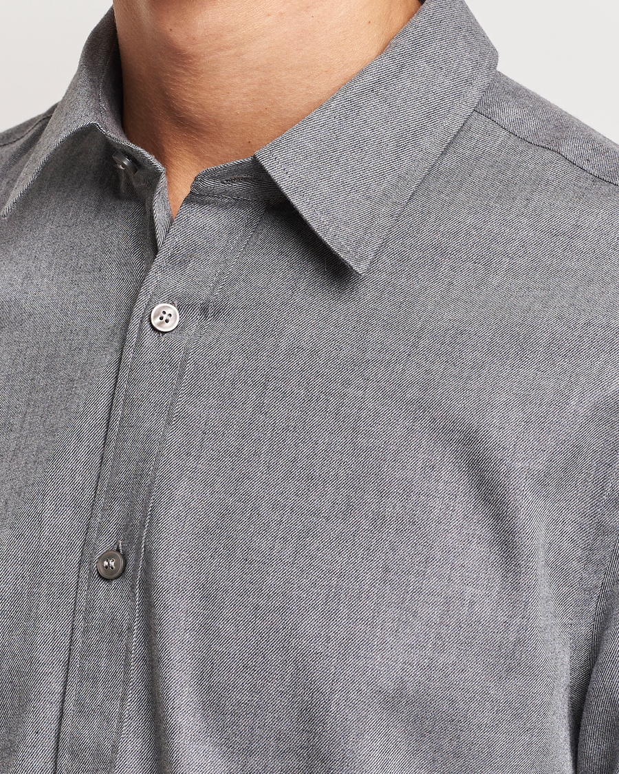 Mies | Kauluspaidat | Tiger of Sweden | Benjamin Flannel Shirt  Grey Melange