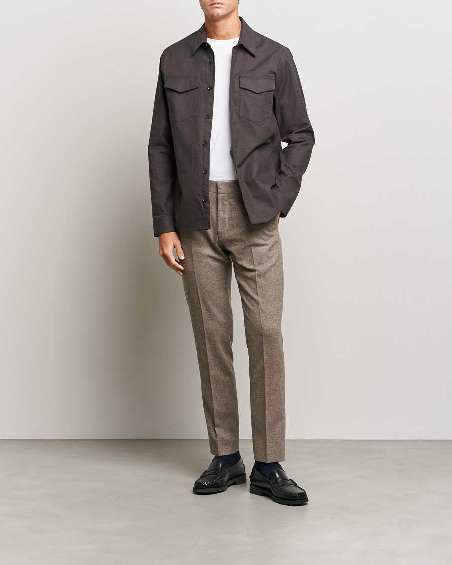 Mies | Kauluspaidat | Tiger of Sweden | Arnou Cotton Pocket Shirt Brown