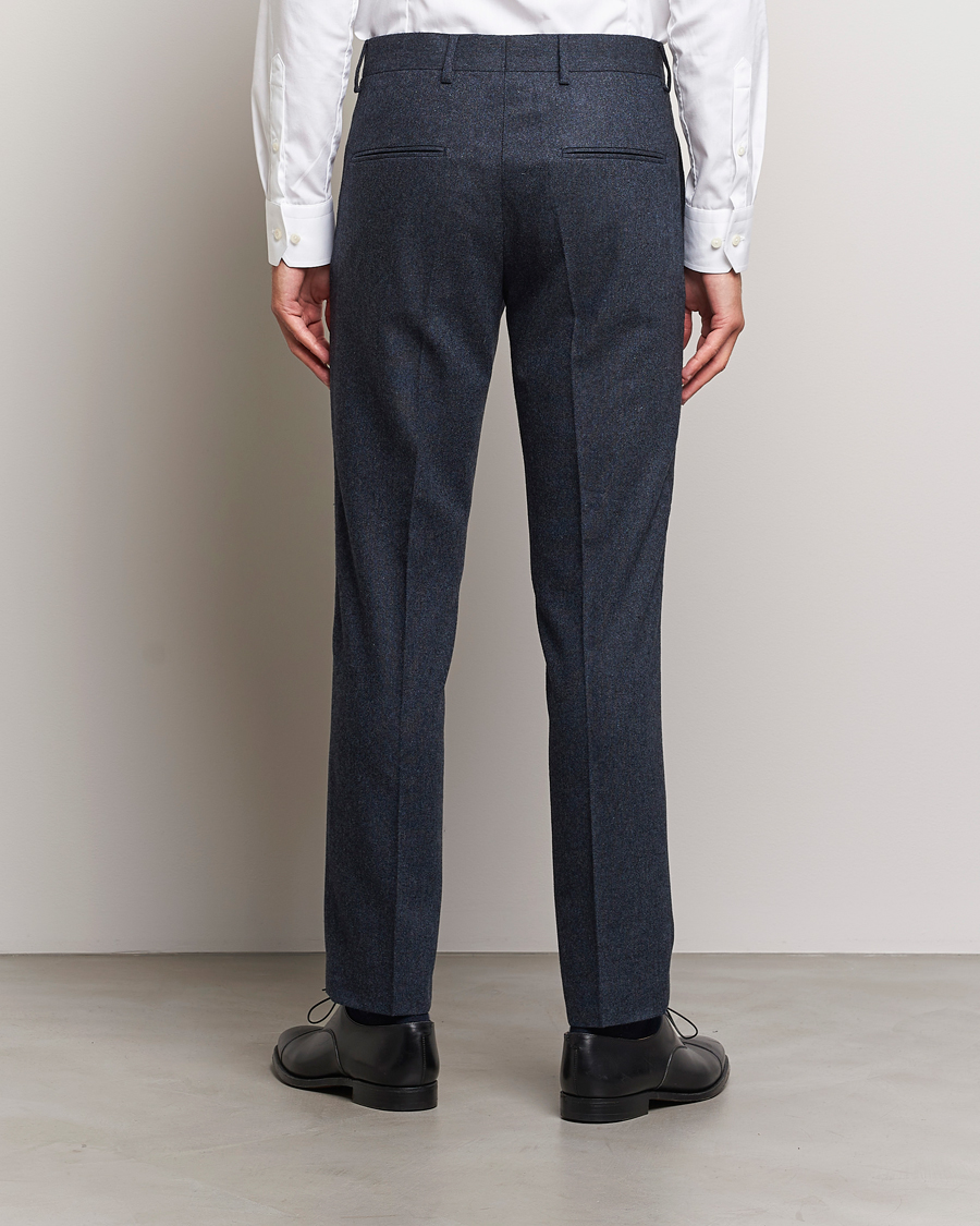 Mies | Housut | Tiger of Sweden | Tenutas Brushed Wool Trousers Midnight Blue