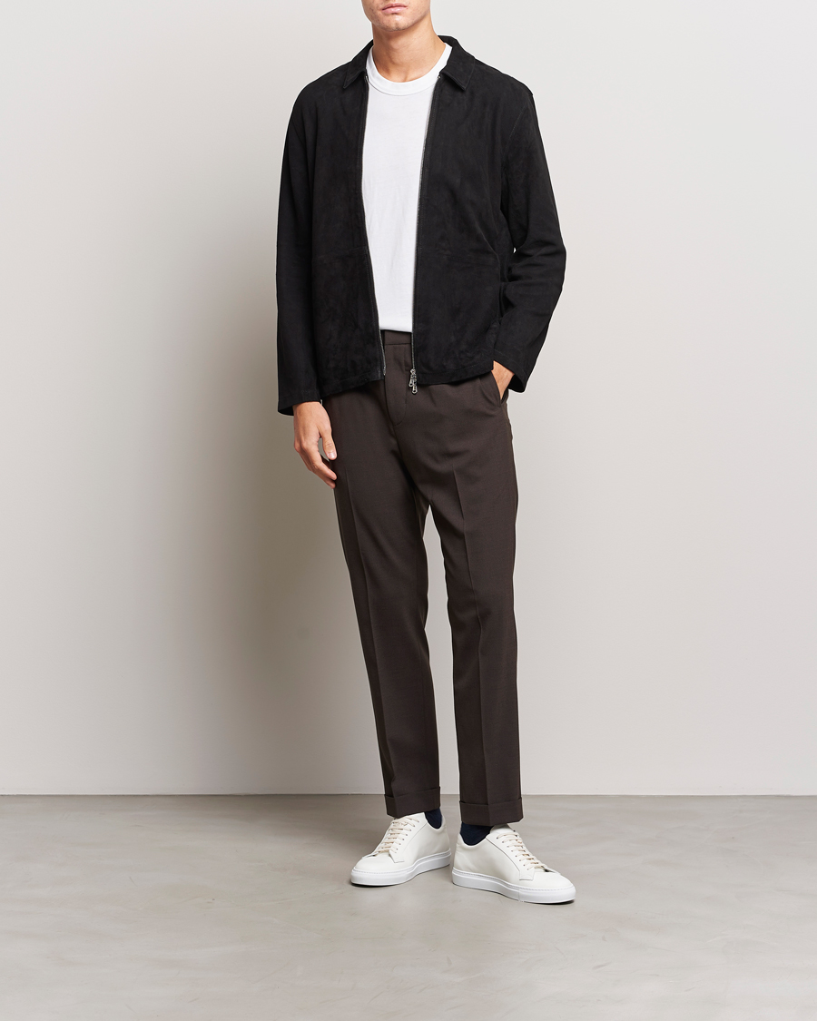 Mies | Housut | Tiger of Sweden | Taven Drawstring Wool Trousers Coffee