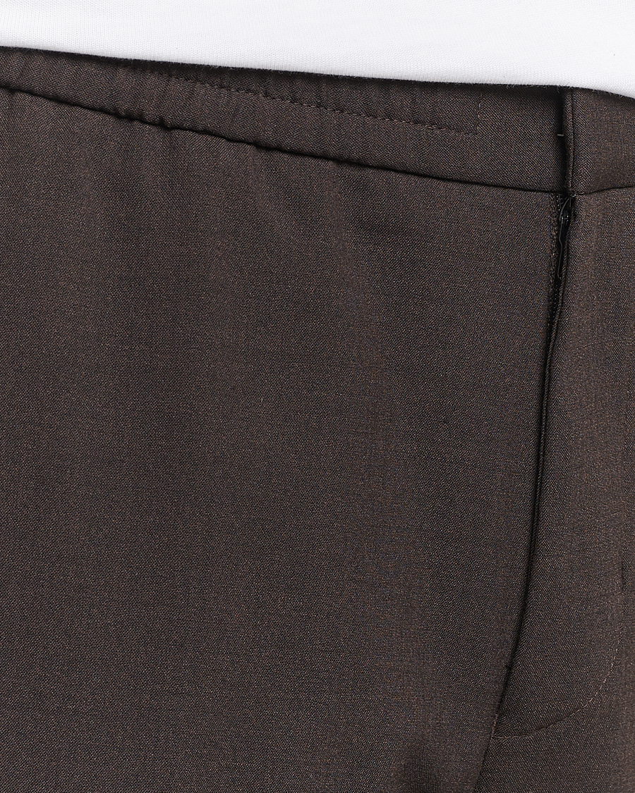 Mies | Housut | Tiger of Sweden | Taven Drawstring Wool Trousers Coffee