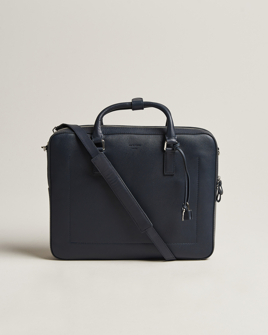 Mies |  | Tiger of Sweden | Bowe Leather Briefcase Midnight Blue