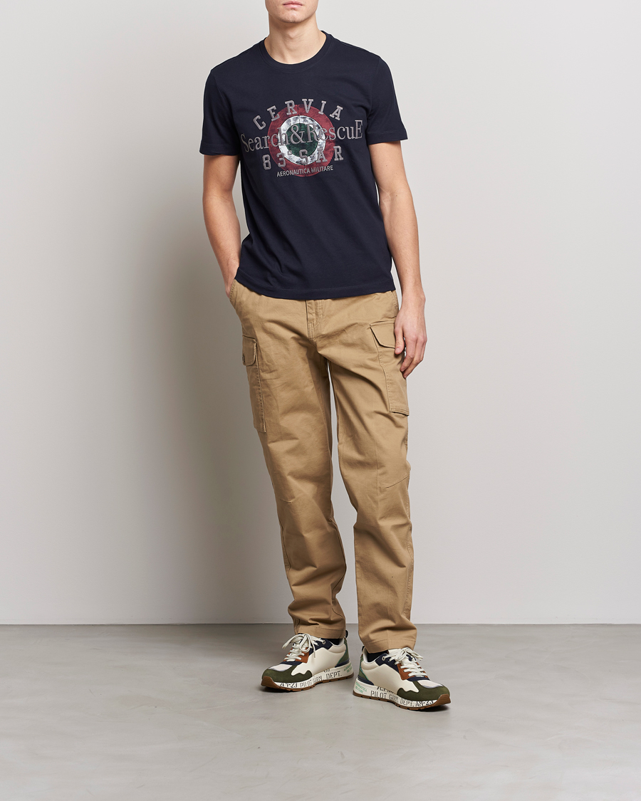 Mies | T-paidat | Aeronautica Militare | Cotton T-Shirt Navy