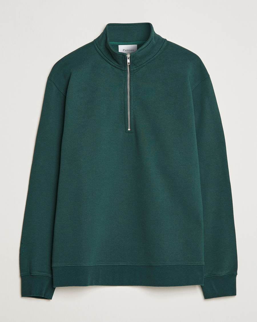 Mies | Puserot | Palmes | Jojo Zip Sweater Dark Green