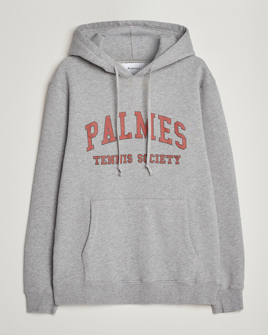 Mies | Puserot | Palmes | Mats Hooded Sweater Grey Melange
