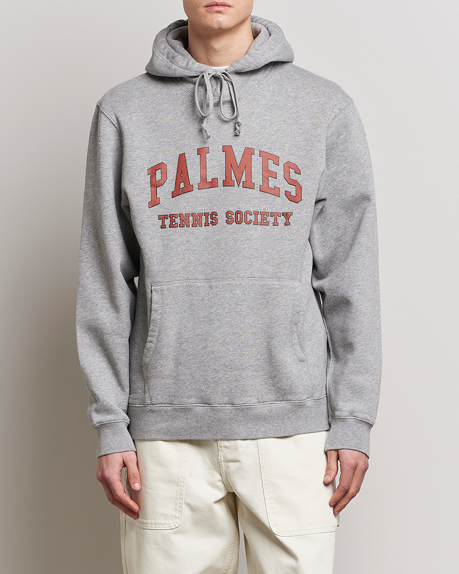Mies | Puserot | Palmes | Mats Hooded Sweater Grey Melange