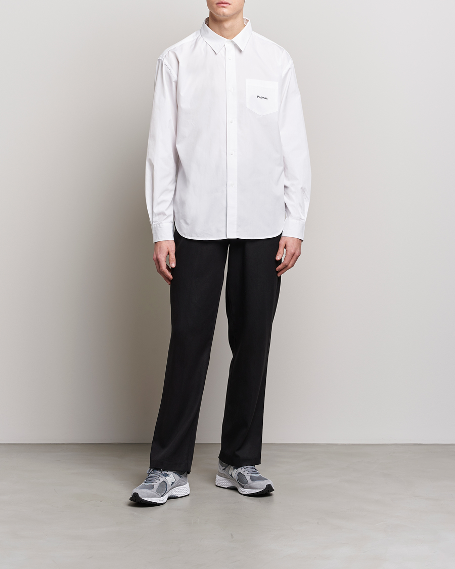 Mies | Kauluspaidat | Palmes | Daryl Long Sleeve Poplin Shirt White