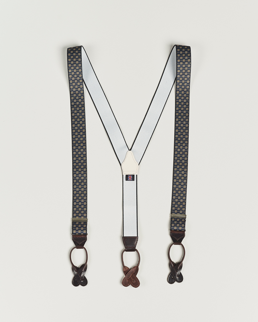 Mies |  | Albert Thurston | Elastic Medallion Printed Braces 35mm Blue