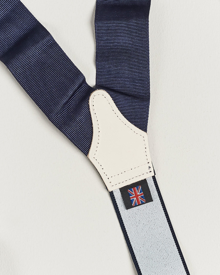 Mies | Albert Thurston Moiré Braces 40mm Navy | Albert Thurston | Moiré Braces 40mm Navy