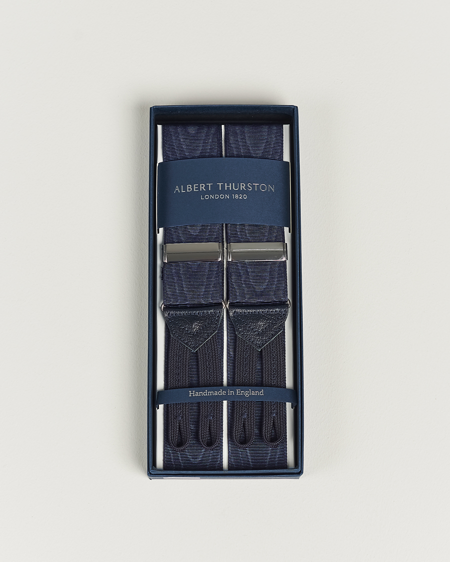 Mies | Albert Thurston Moiré Braces 40mm Navy | Albert Thurston | Moiré Braces 40mm Navy