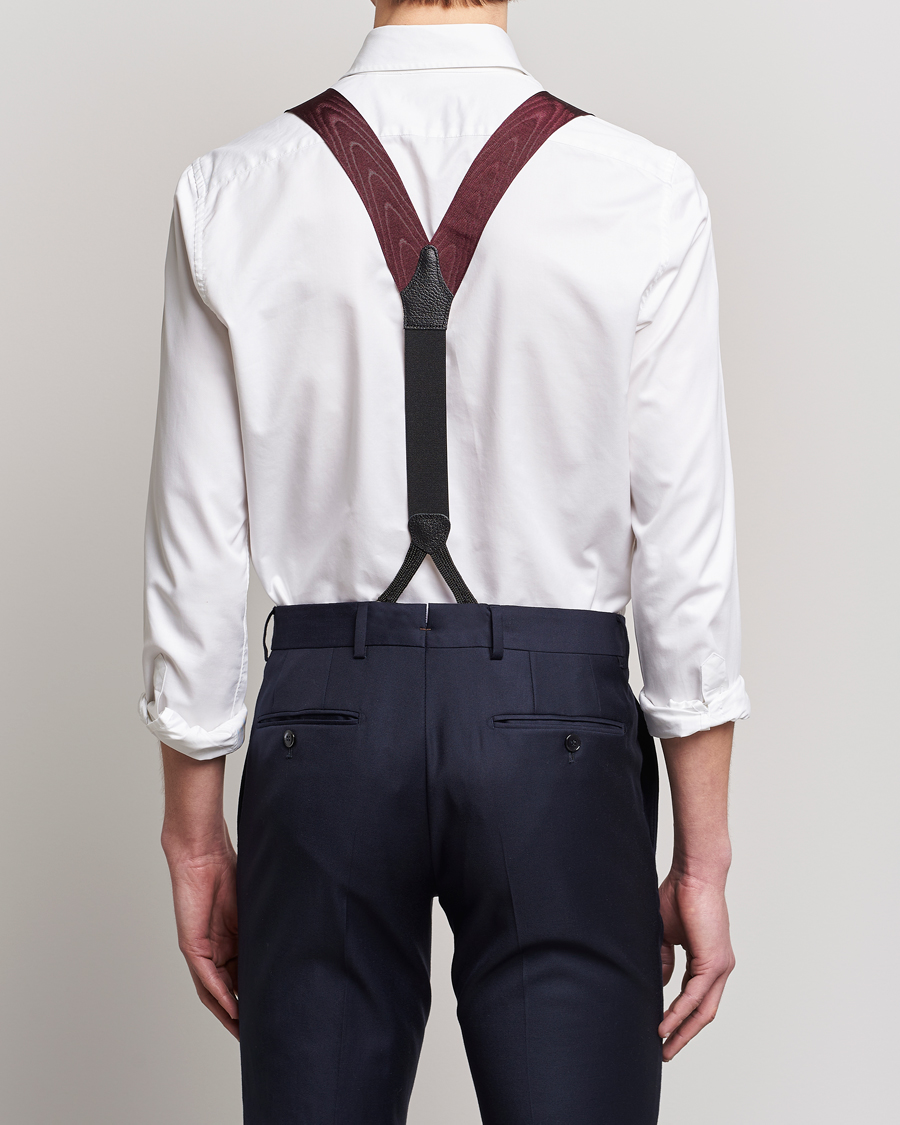 Mies | Albert Thurston Moiré Braces 40mm Wine | Albert Thurston | Moiré Braces 40mm Wine