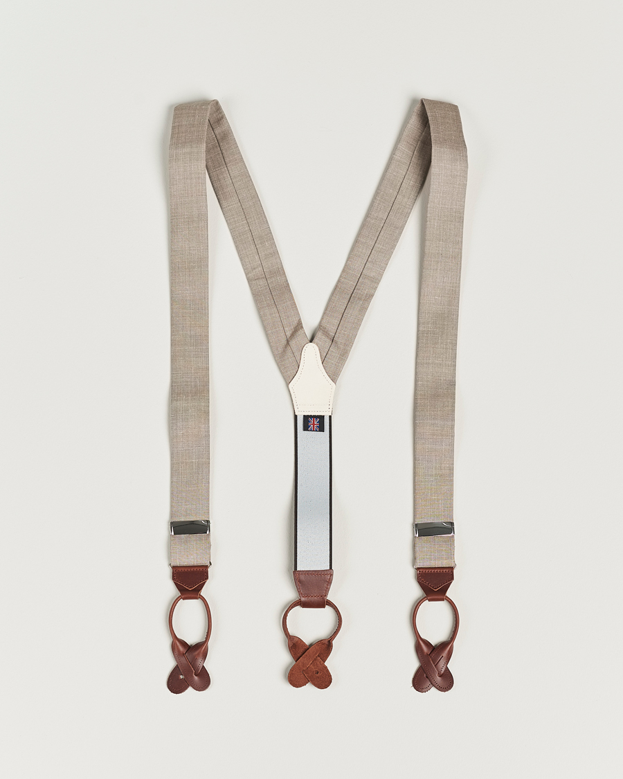Mies | Albert Thurston Linen Braces Beige | Albert Thurston | Linen Braces Beige