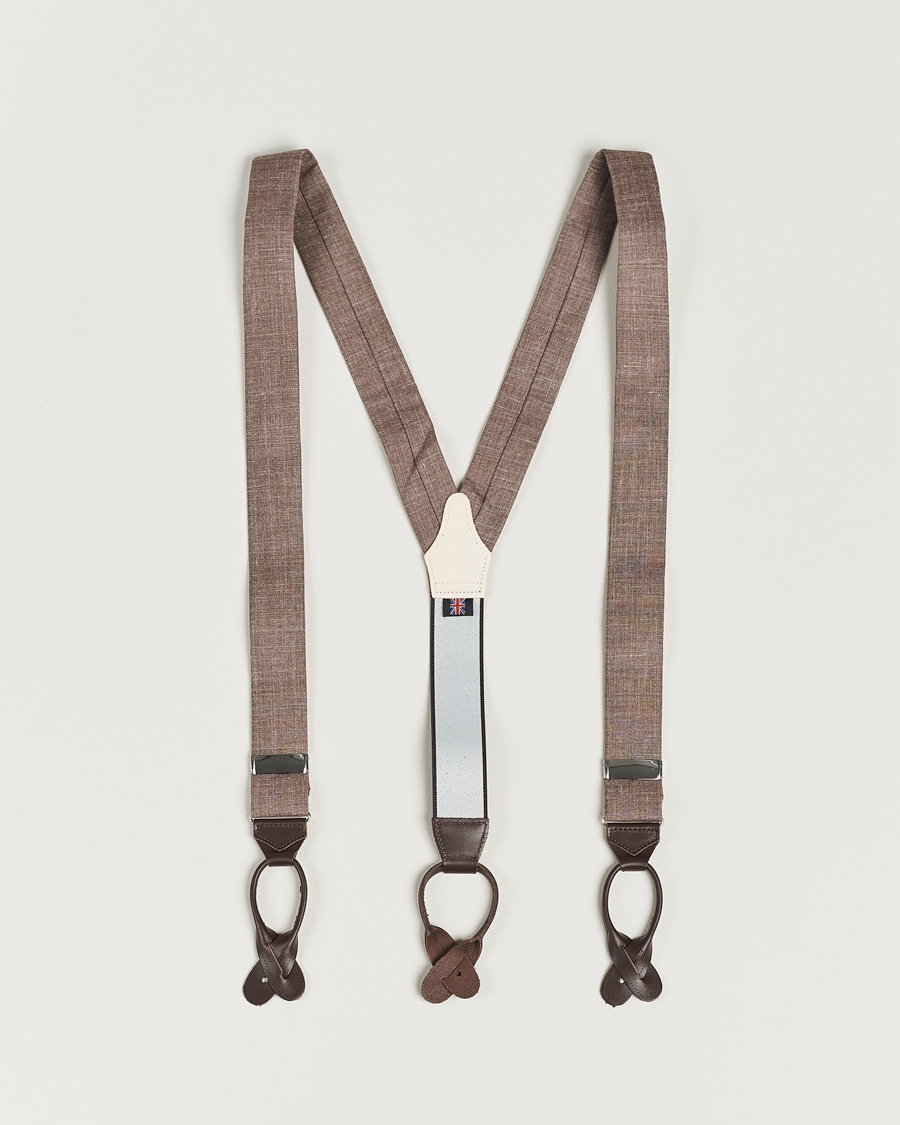Mies | Albert Thurston Linen Braces Brown | Albert Thurston | Linen Braces Brown