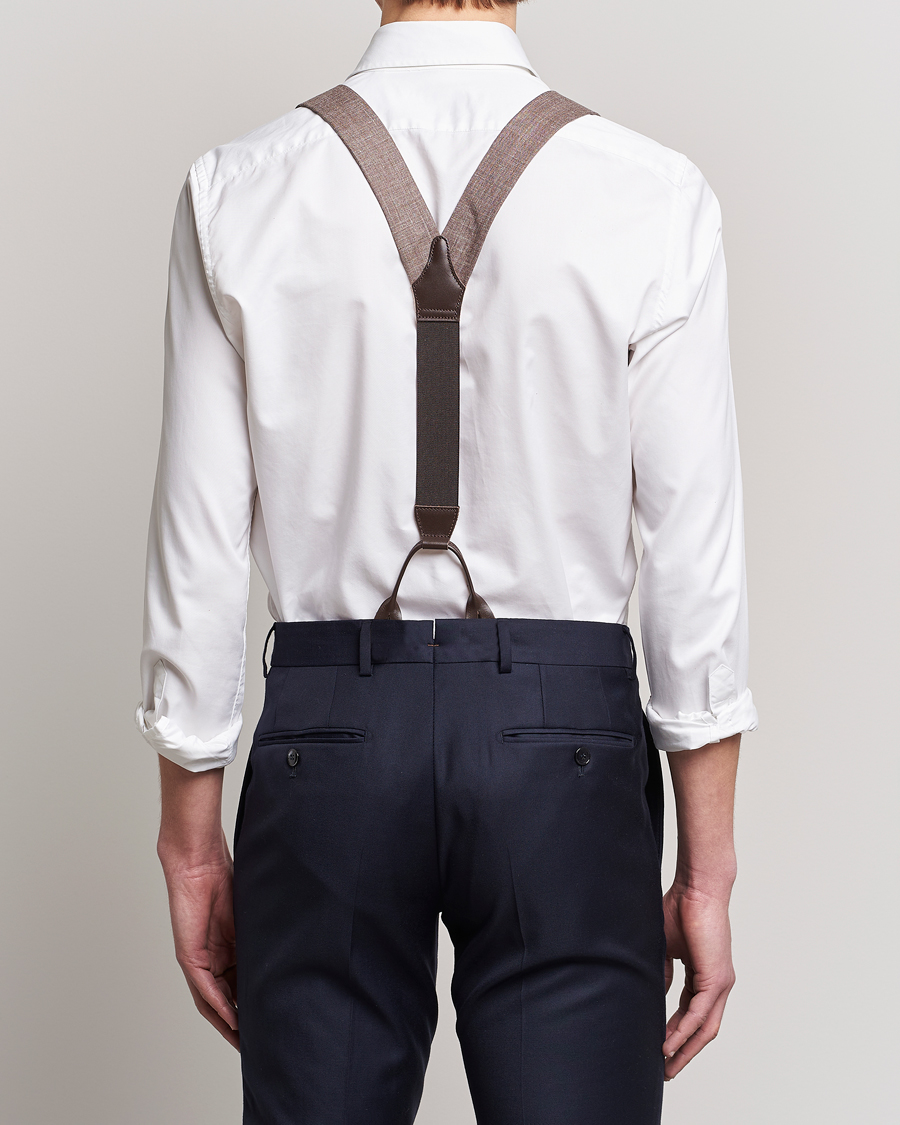 Mies | Albert Thurston Linen Braces Brown | Albert Thurston | Linen Braces Brown