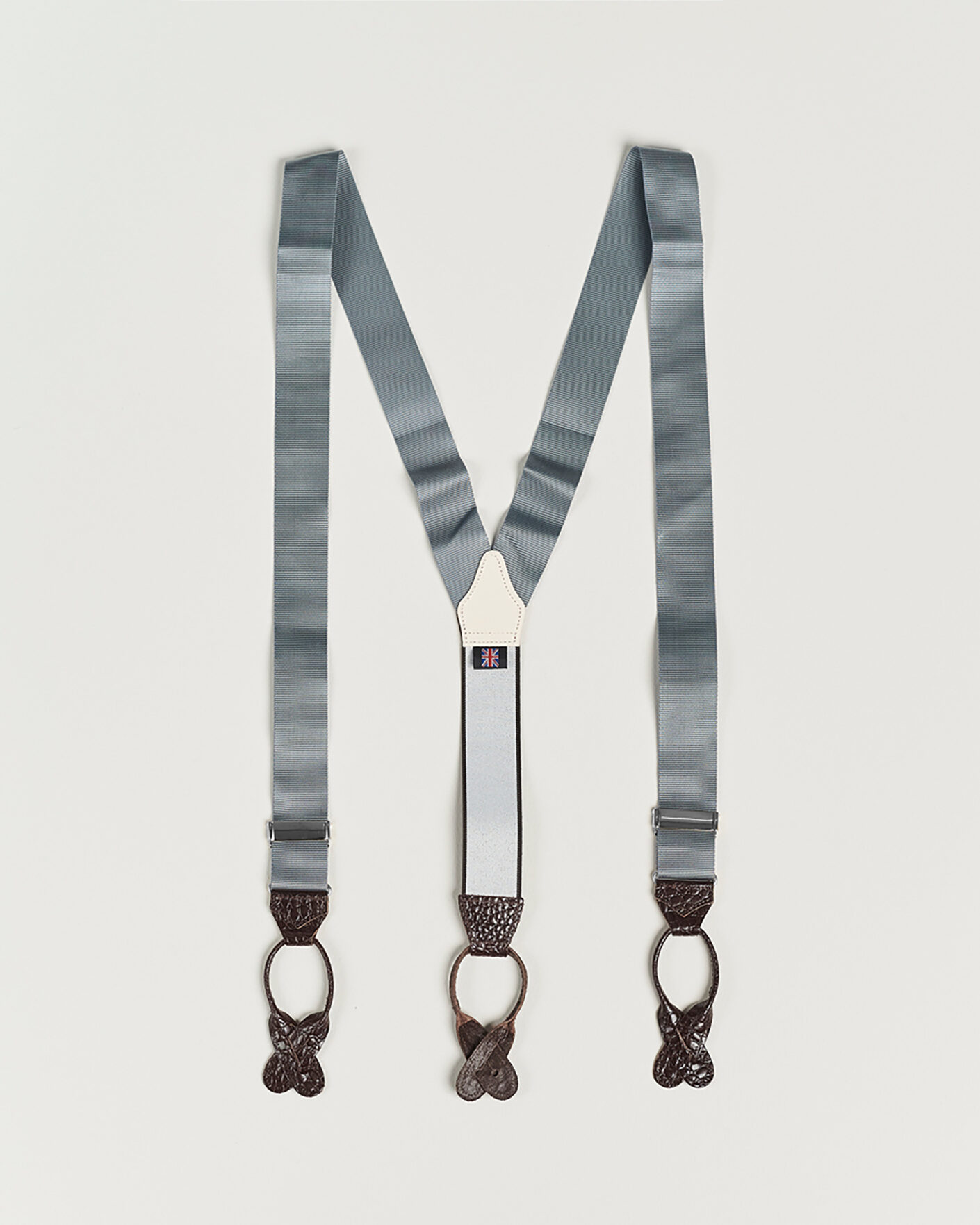 Mies | Henkselit | Albert Thurston | Elastic Ribbed Rigid Braces 35mm Dove Grey