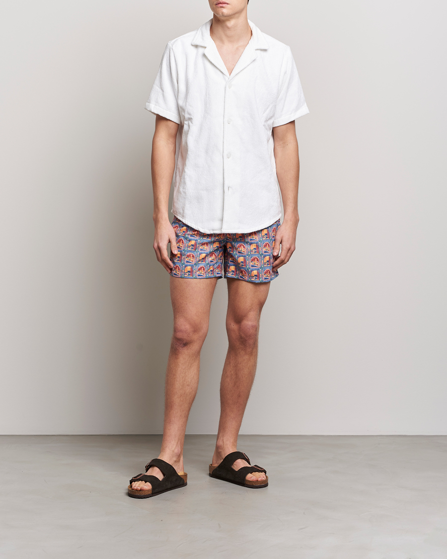 Mies | Uimahousut | Ripa Ripa | Printed Swimshorts Orange/Light Blue