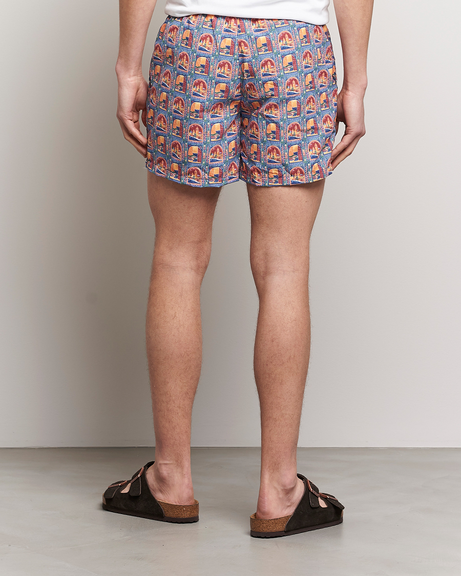 Mies | Uimahousut | Ripa Ripa | Printed Swimshorts Orange/Light Blue