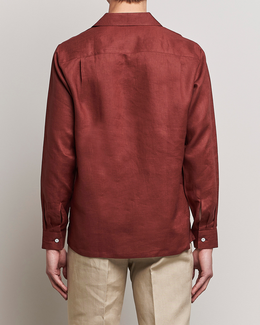 Mies | Kauluspaidat | Beams F | Relaxed Linen Shirt Brick