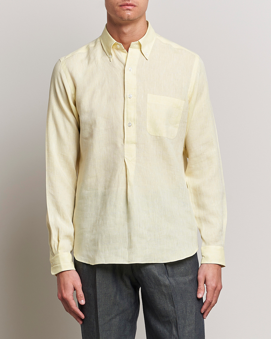 Mies |  | Beams F | Button Down Pullover Shirt Yellow