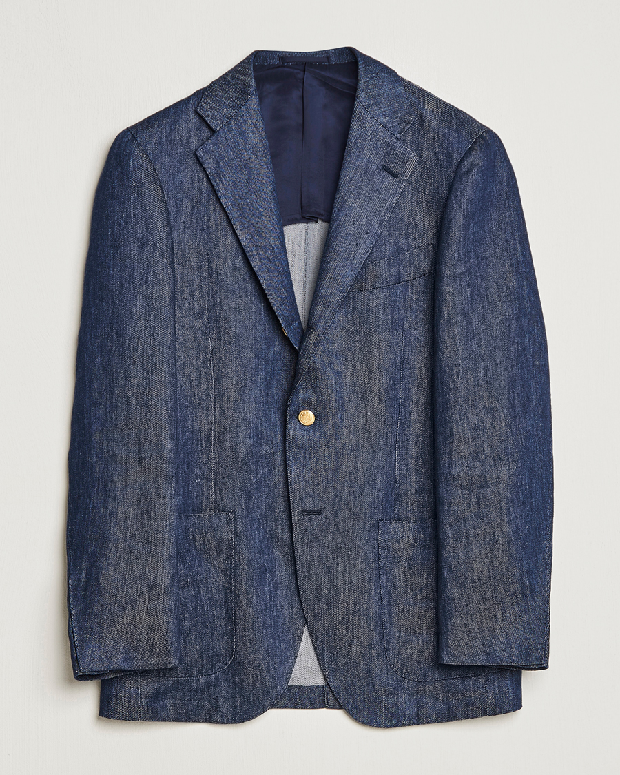 Mies | Pikkutakit | Beams F | Patch Pocket Linen Blazer Indigo