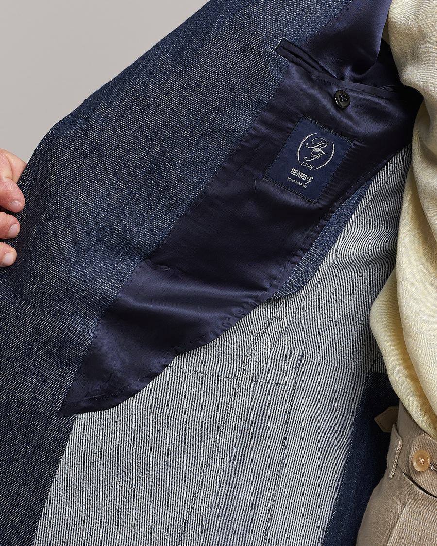 Mies | Pikkutakit | Beams F | Patch Pocket Linen Blazer Indigo