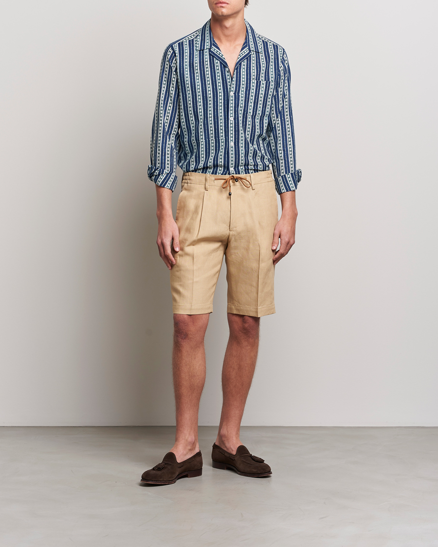 Mies | Kauluspaidat | Beams F | Relaxed Cotton Shirt Blue Stripes