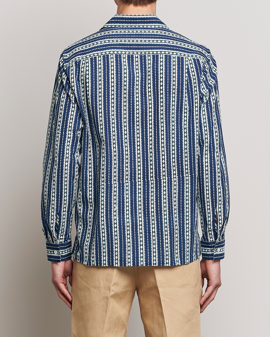 Mies | Kauluspaidat | Beams F | Relaxed Cotton Shirt Blue Stripes