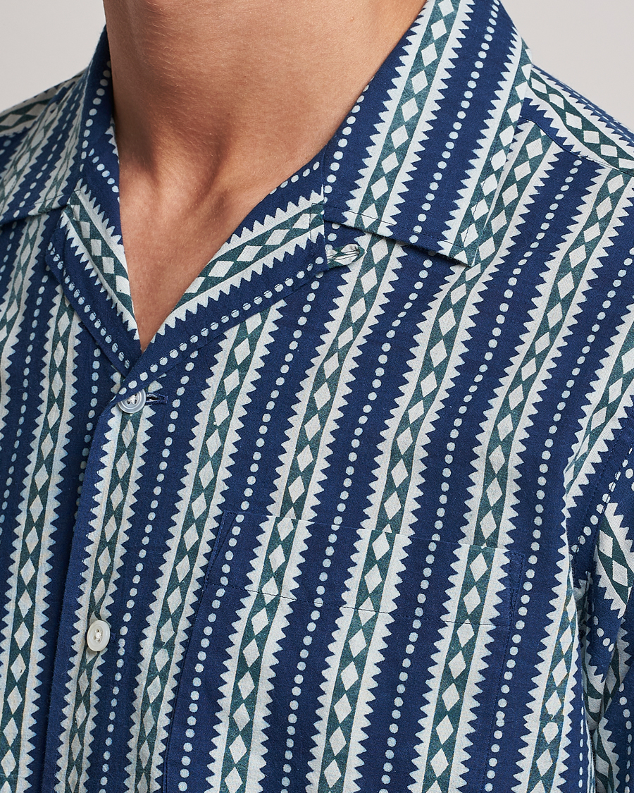 Mies | Kauluspaidat | Beams F | Relaxed Cotton Shirt Blue Stripes