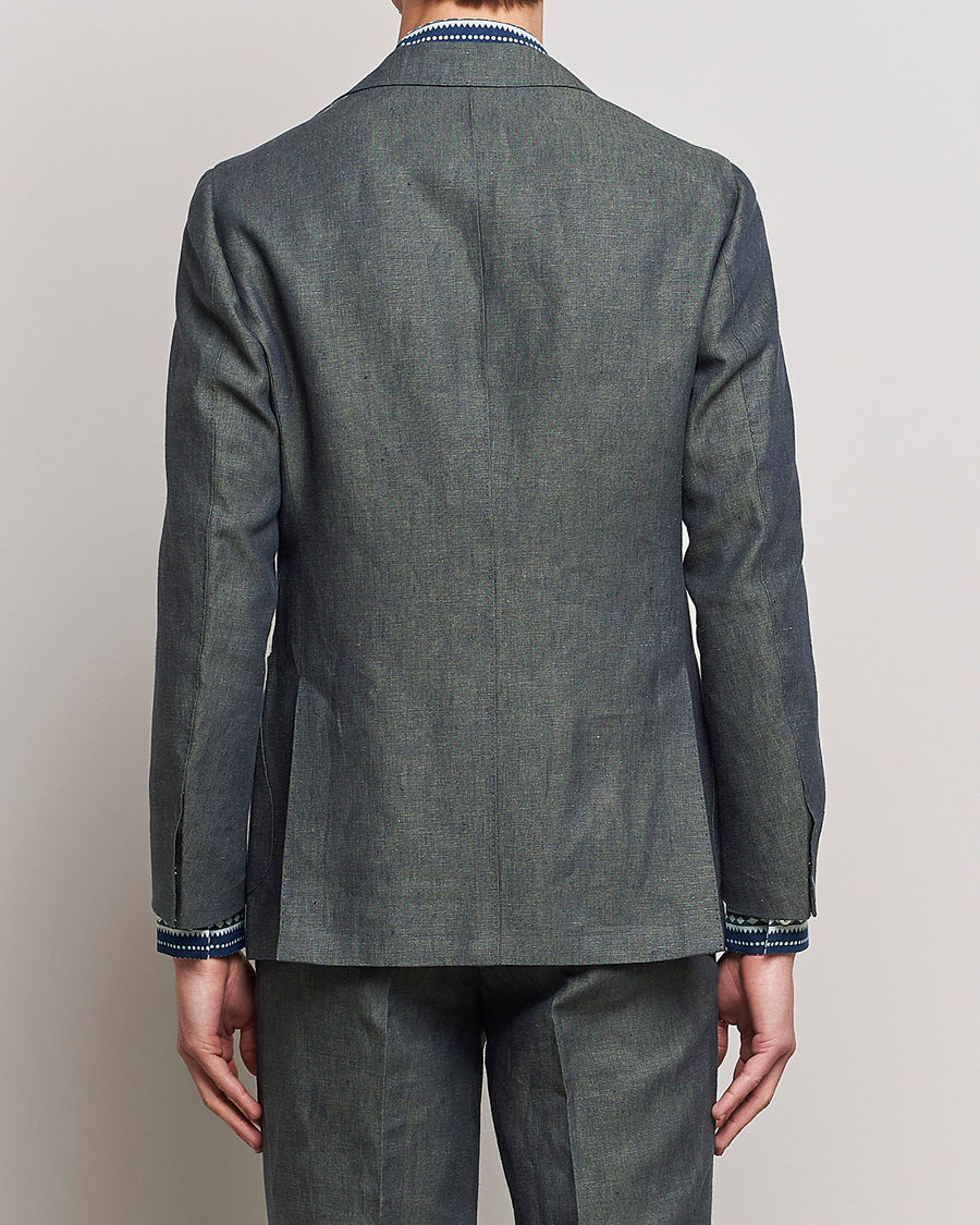 Mies | Pikkutakit | Beams F | Patch Pocket Linen Blazer Petroleum Blue
