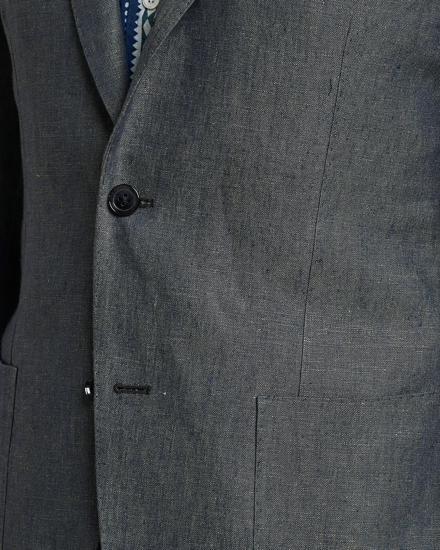 Mies | Pikkutakit | Beams F | Patch Pocket Linen Blazer Petroleum Blue