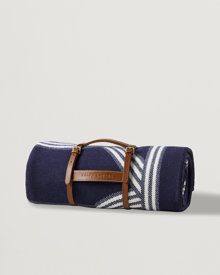 Mies | Ralph Lauren Home Berken Wool/Cashmere Signature Logo Blanket Navy | Ralph Lauren Home | Berken Wool/Cashmere Signature Logo Blanket Navy