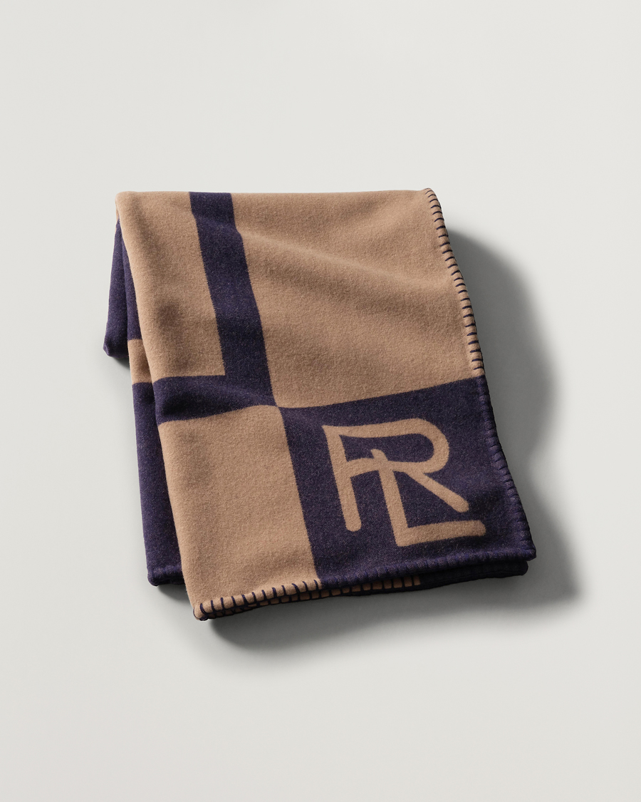 Mies | Ralph Lauren Home Northam RL Graphic Colour Block Wool Throw Camel/Navy | Ralph Lauren Home | Northam RL Graphic Colour Block Wool Throw Camel/Navy